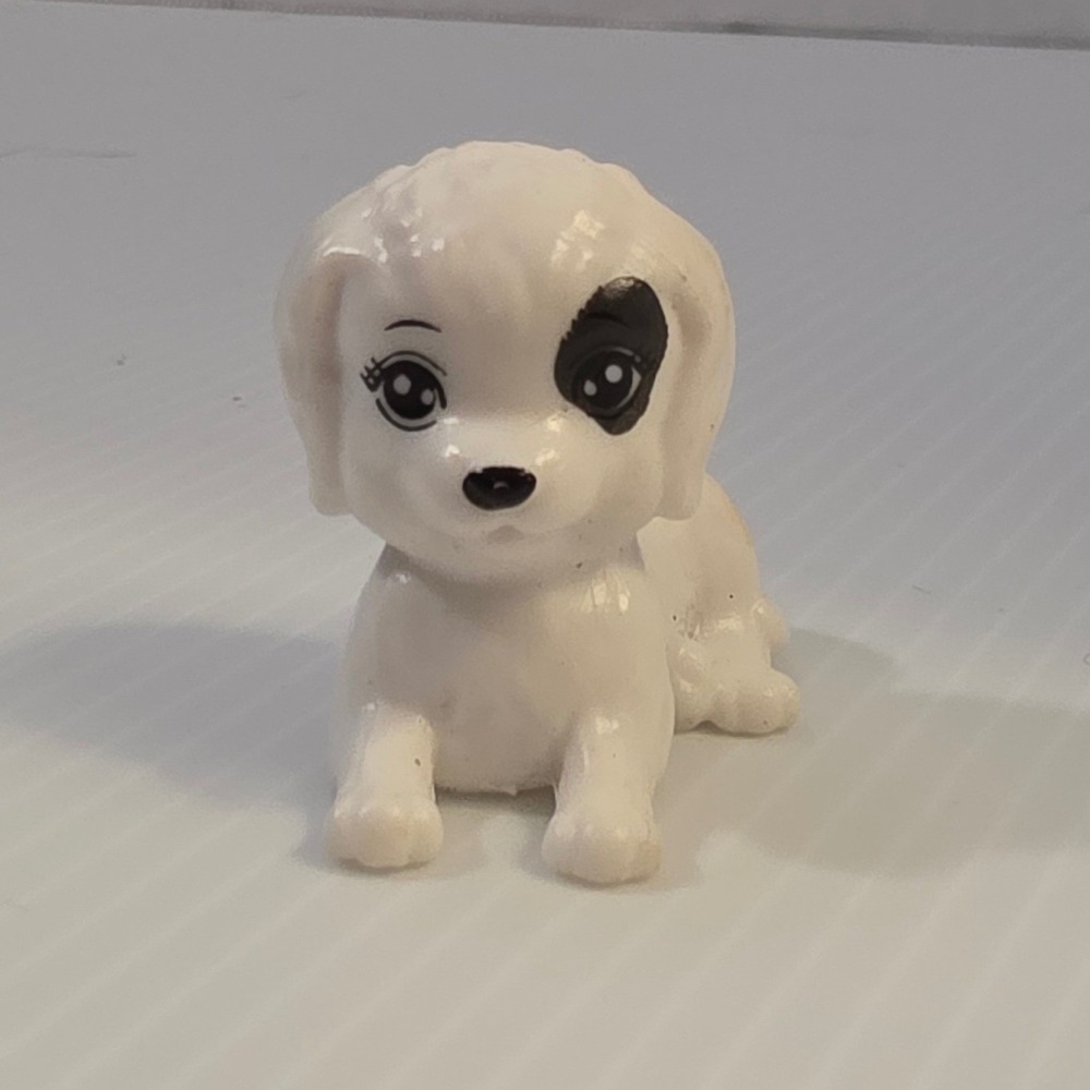 Mattel Barbie Pet Puppy Dog Mini Figure Small White Black Fair 2010s Accessory